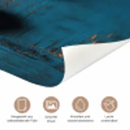 Kat - Doorkijk - Hout - Dieren - Blauw deurposter klein -tcloseup_DE