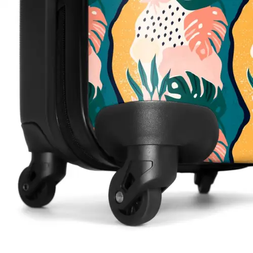 Monstera bladeren in diverse kleuren NBS - Handbagage koffer - Volwassenen Unisex middel -wiel