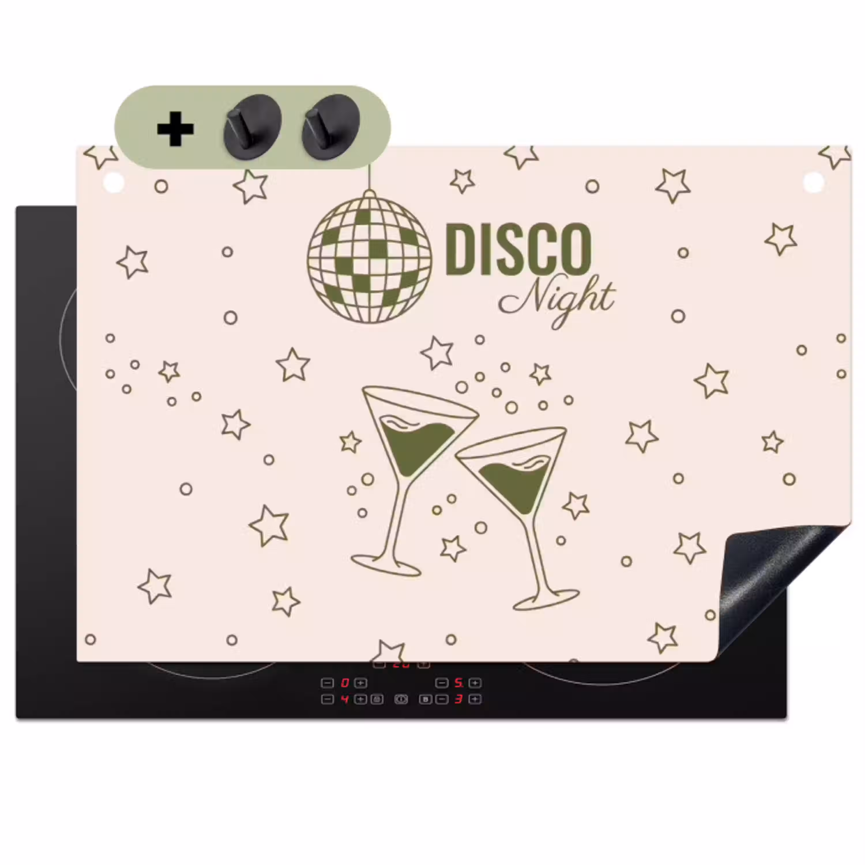 Feest - Disco - Drank - Illustratie - Groen Inductie beschemer met haakjes klein -3d