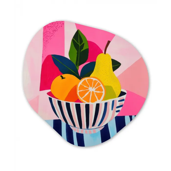 Fruit - Abstracte achtergrond - Roze Wandcirkel Organisch Forex 3mm klein -3d