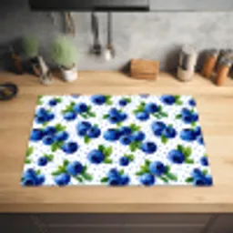 Bessen - Patroon - Blauw Inductie beschermer vinyl 3mm klein 276 -sfeer5