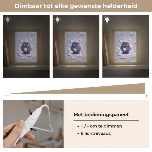 Monster - Paars - Madeliefjes Light Box met kabel klein -USP_dimbaarNL