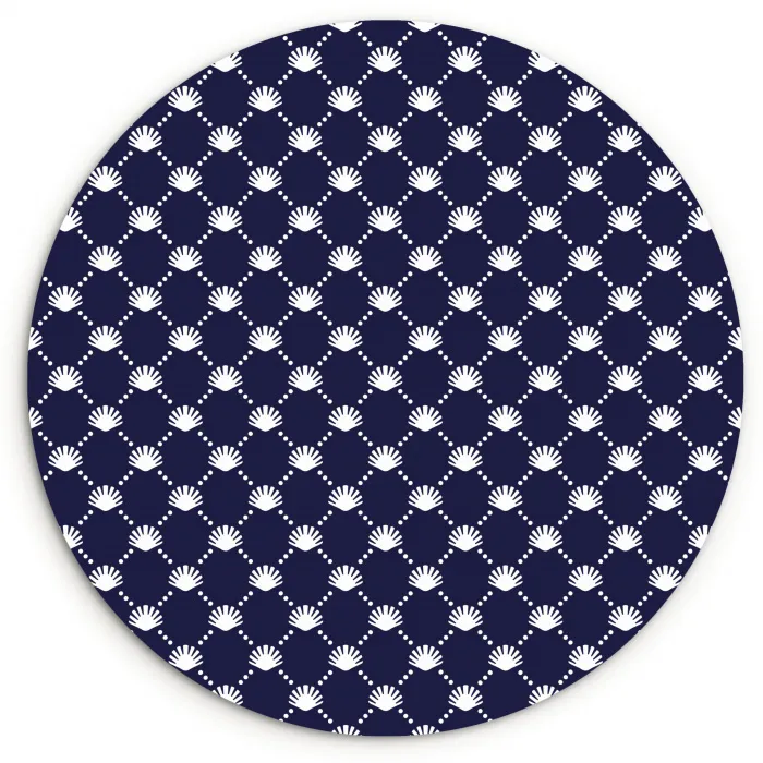 Oceaan - Schelp - Blauw - Wit Wandcirkel plexiglas klein 852 -3d