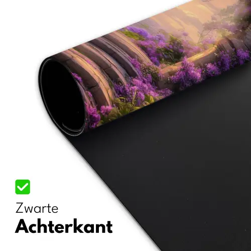 Poort - Paars - Bloemen Muismat XXL klein -sfeer2