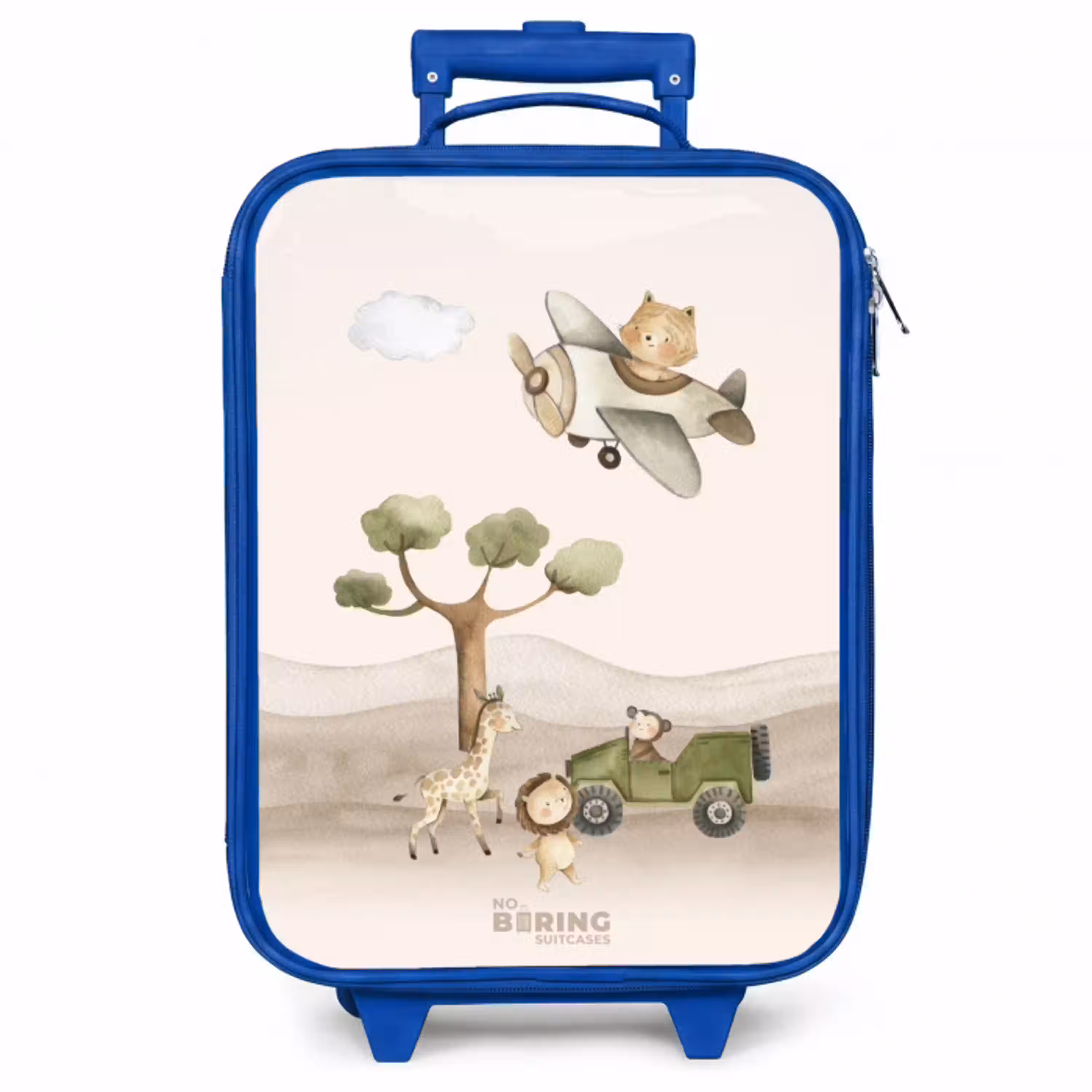 Dieren op safari Kinderkoffer - Blauw klein -zzz_website3d