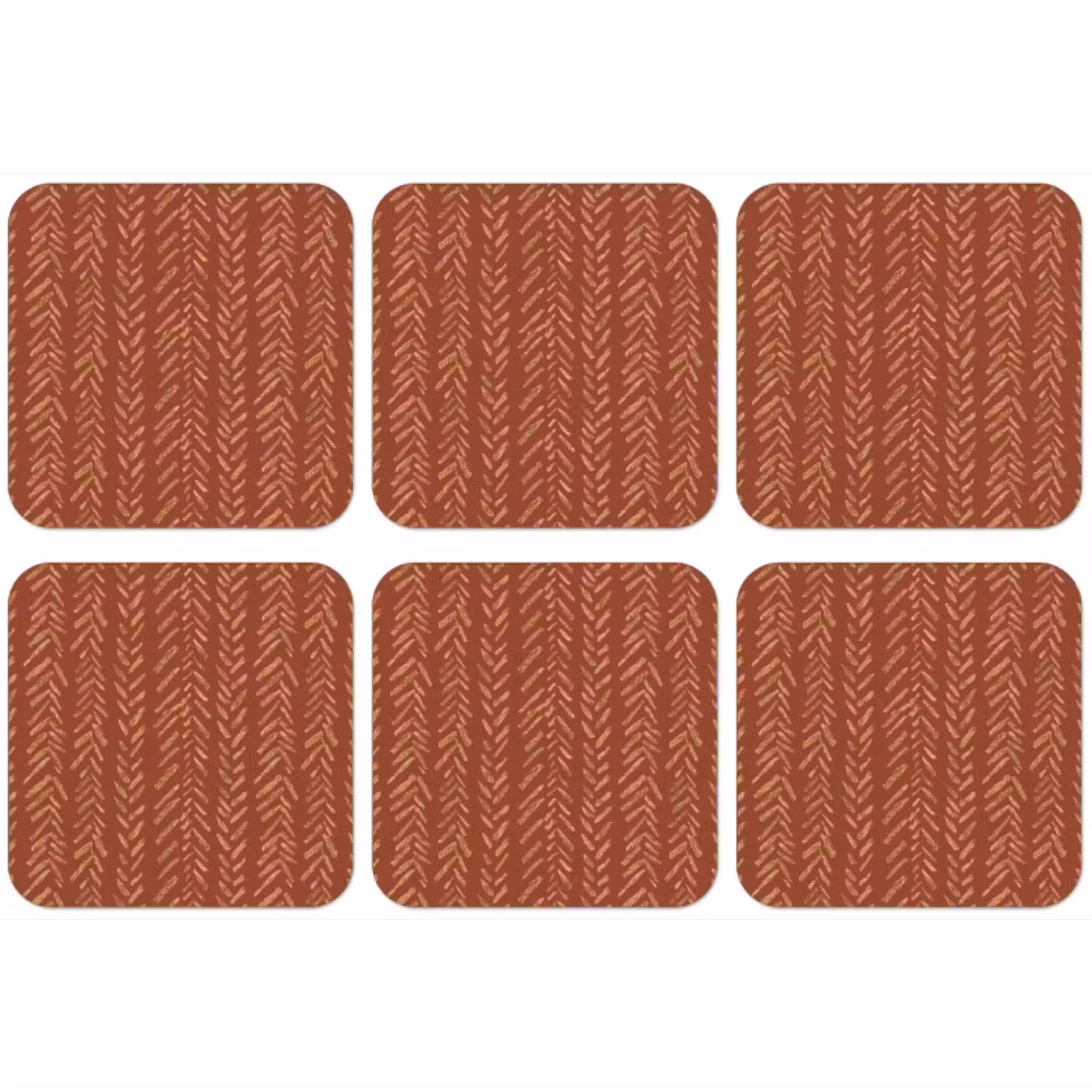 Terracotta - Visgraat - Ambachtelijk - Patroon onderzetter kurk middel 366 -zkaufland3dotto