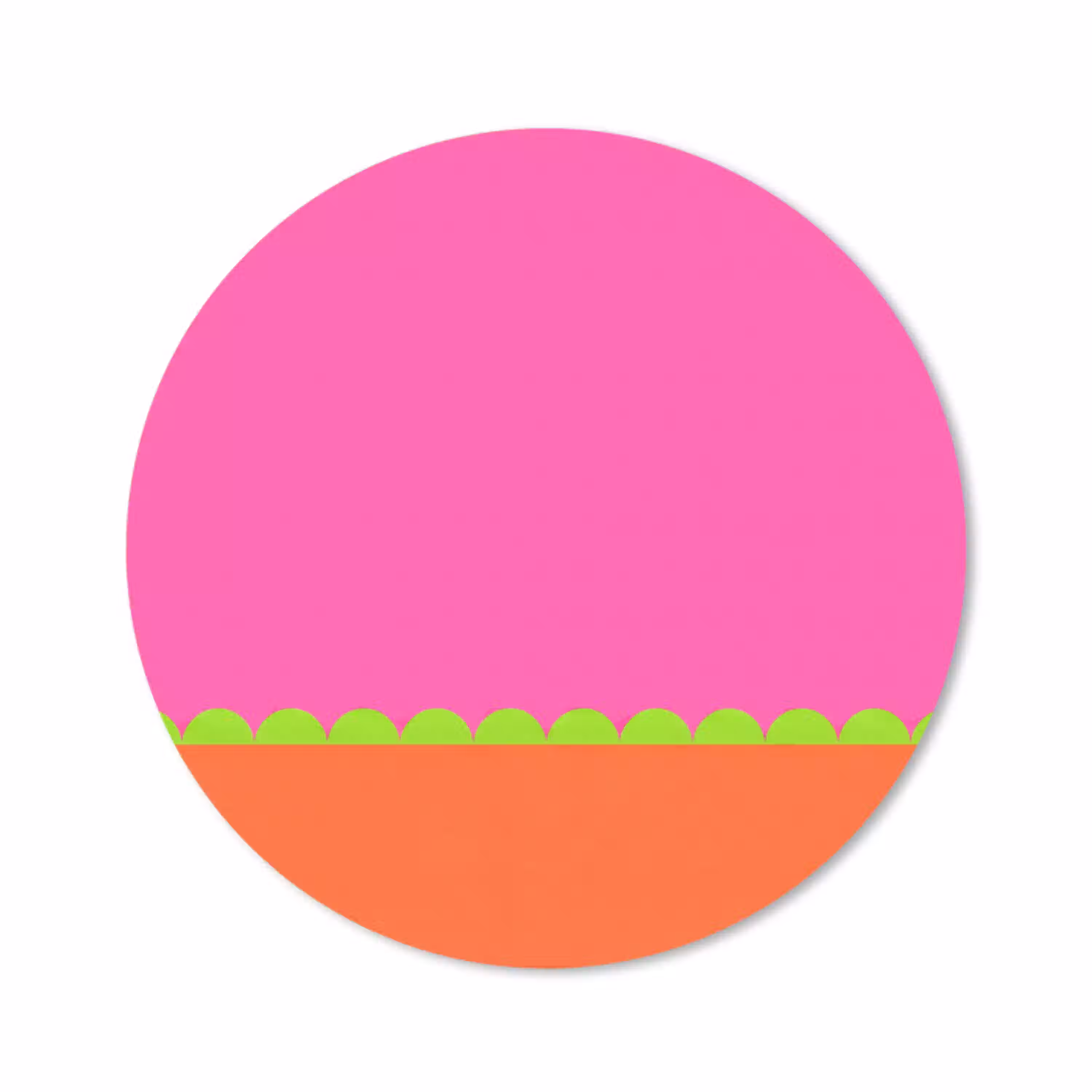 Abstract - Geometrisch - Kleurblokken - Roze - Oranje Muismat rond klein -3d
