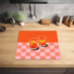 Sinaasappel - Glazen - Oranje Inductie beschermer vinyl 3mm middel -sfeer5