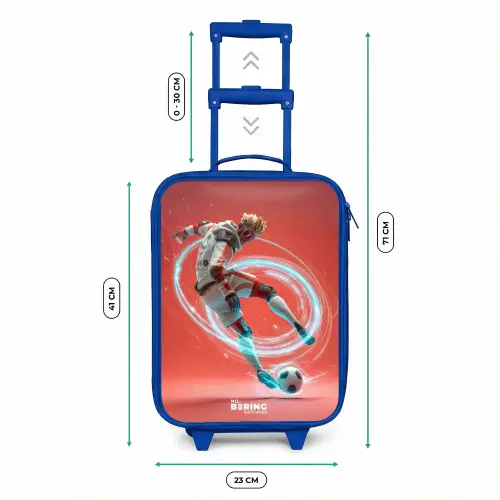 Voetbal - Jongen - Rood - Lichtcirkel Kinderkoffer - Blauw klein -productfoto_formaten