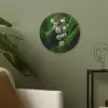 Bloemen - Wit - Bladeren - Lelietjes Akoestische PET Vilt - Rond klein -sfeer2