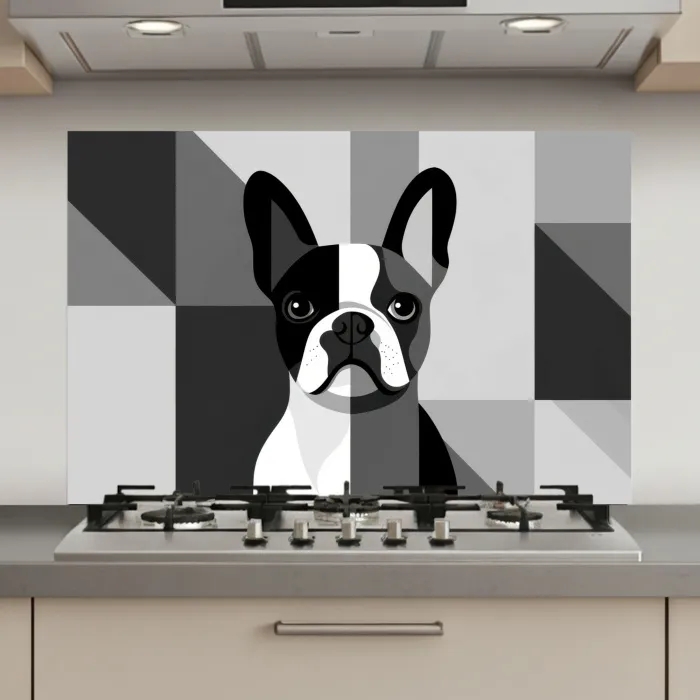 Buldog - Zwart - Abstract - Vlakken keuken achterwand spatscherm klein -3d_website