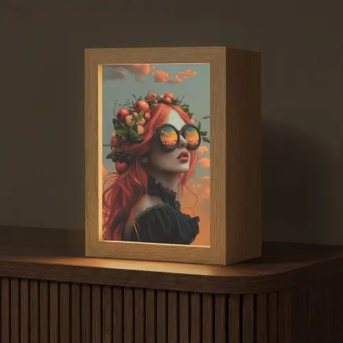 Vrouw - Kroon - Tomaat - Bascilicum - Zonnebril Light Box met kabel (Tafellamp) klein -z3d_website