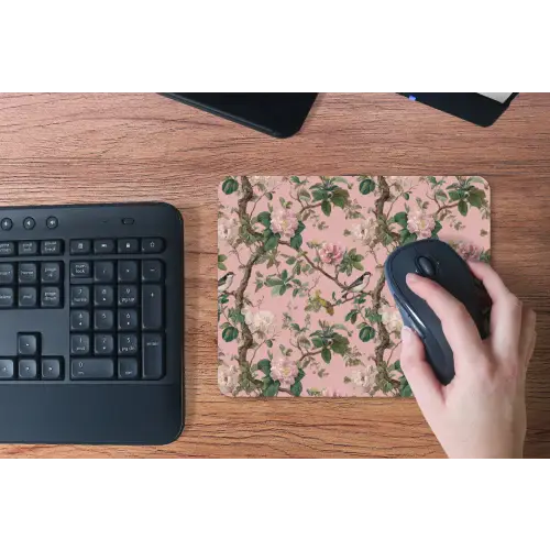 Pioenrozen - Botanisch - Vogel muismat rubber klein 262 -toetsenbord