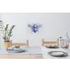 Bij - Modern - Delfts - Blauw Muursticker klein -eettafel