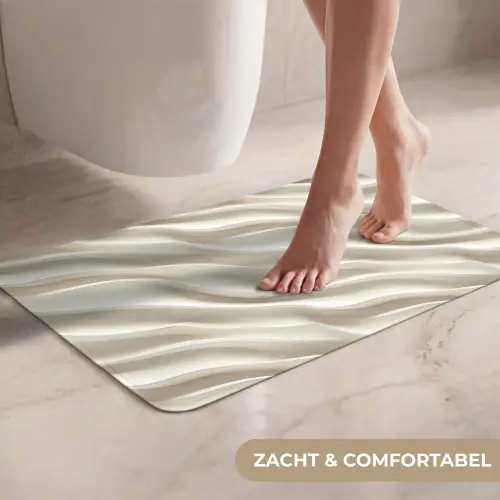 Diagonaal - Golven - Crème WCmat klein 1009 -USP_ZachtNL