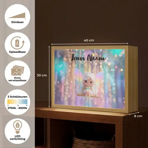 Fee - Schommel - Paars - Glinsters Light Box met batterij (Wandlamp kind) middel -USP_websiteoverzichtNL