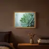 Vetplant - Bladeren - Groen - Wazig Light Box met batterij (Wandlamp) middel -sfeer4