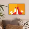 Kippen - Oranje - Vlakken canvas 2cm klein -sfeer1