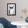 Kat - Zonnebril - Wijnglas - Langharig fotolijst zwart zonder passe partout klein -sfeer4