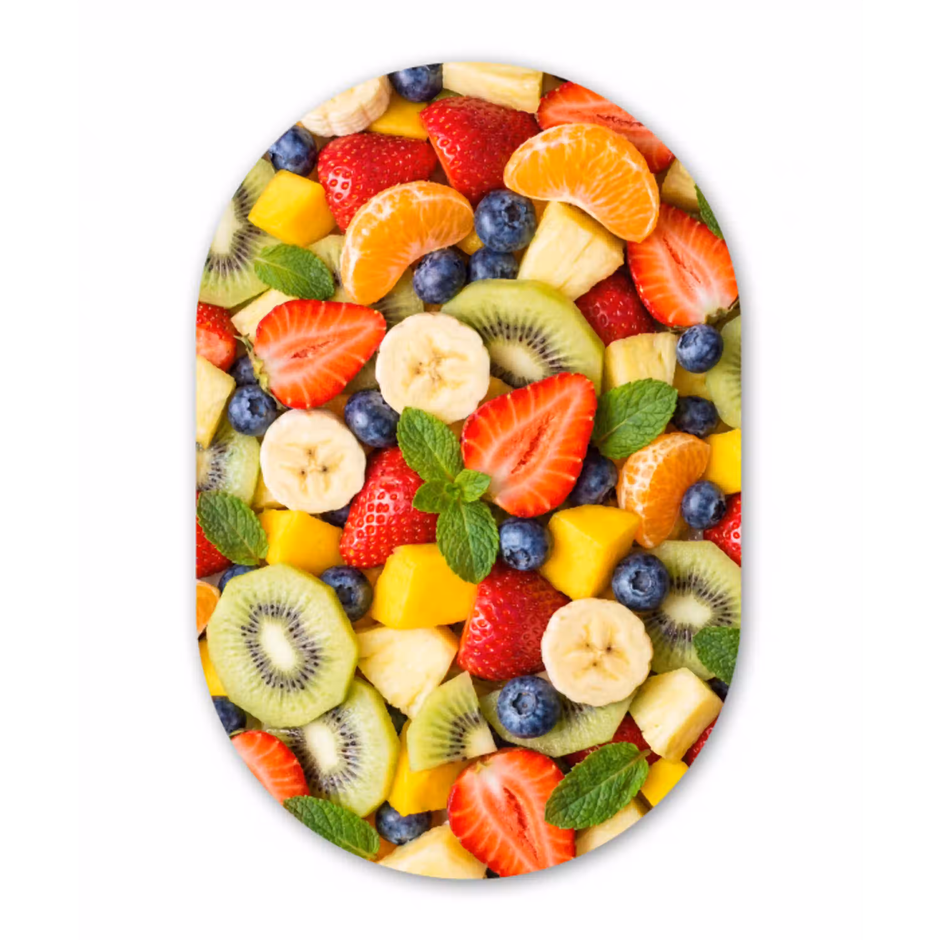 Fruit - Plakjes - Eten - Kleurrijk Wandcirkel Ovaal Forex klein -3d