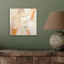 Abstract - Beige - Oranje - Kunst - Modern aluminium wit klein -sfeer2