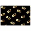 Macarons - Patroon - Goud - Zwart poster papier klein -3d