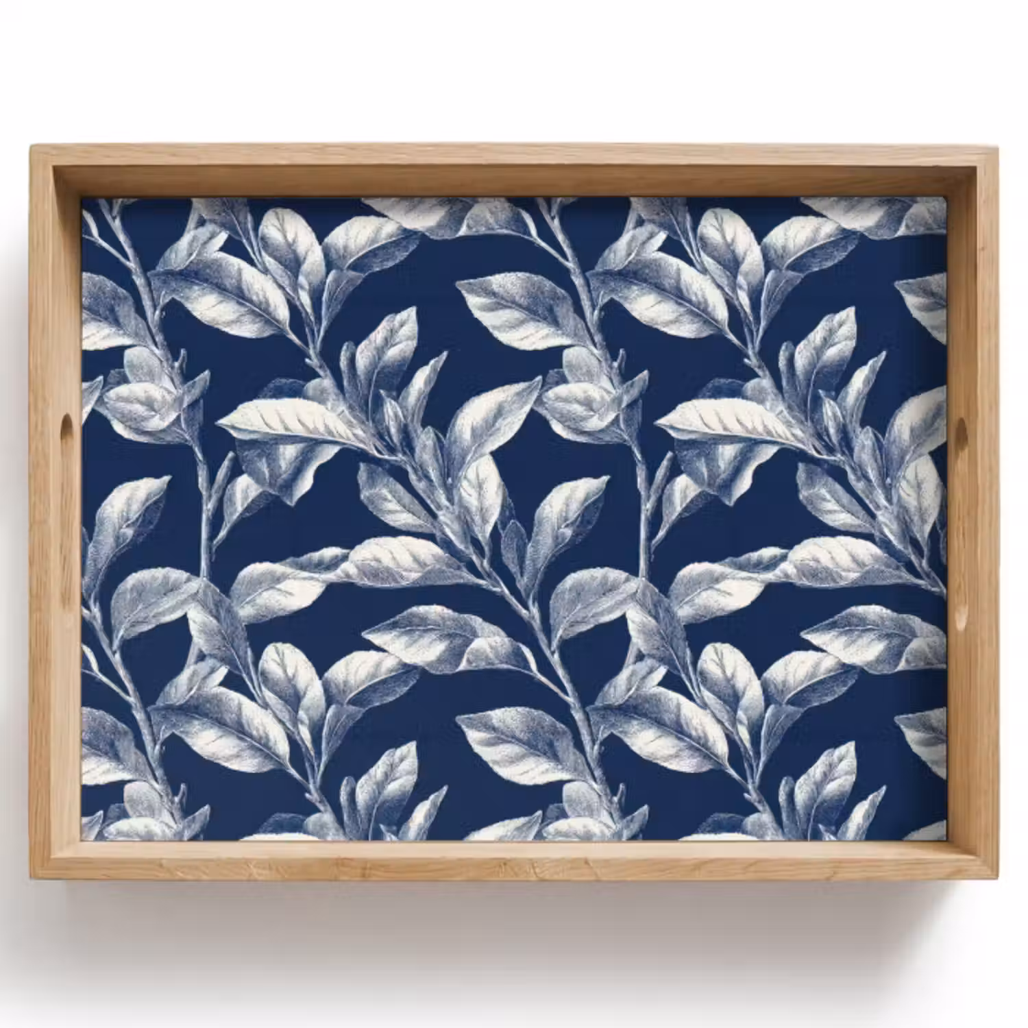 Dienblad - Botanisch - Patroon - Blauw