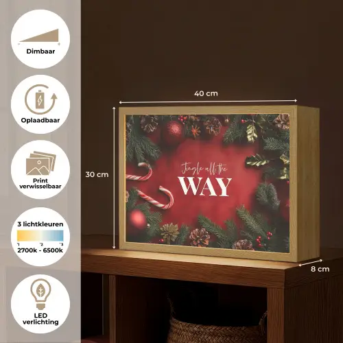Kerst - Quote - Rood - Kerstballen Light Box met batterij (Wandlamp) middel -USP_websiteoverzichtNL