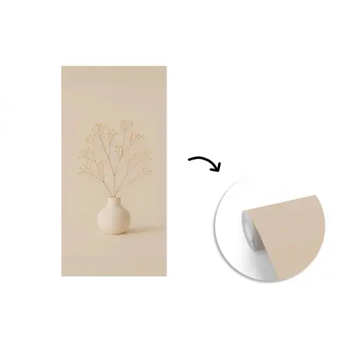 Vaas - Takken - Bloemetjes - Wit fotobehang vinyl groot -3d