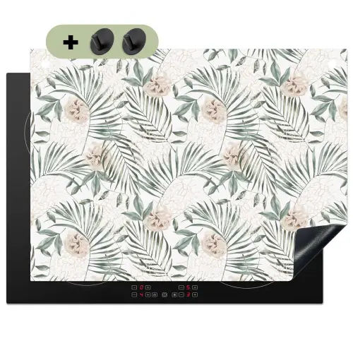 Boho - Jungle - Bloemen - Bladeren Inductie beschemer met haakjes klein -3d