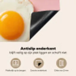 Eieren - Bloem - Roze Inductie beschermer vinyl 3mm middel -sfeer4