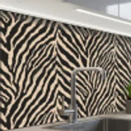 Zebra - Klassiek - Zwart keuken achterwand 2 middel 865 -zzzz3d_schuin