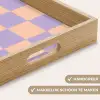 Schaakbord patroon - Paars - Roze - Blokjes Dienblad Rechthoek middel -USP_HandgreepNL