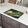 Gouden Storm op Groen Marmer Inductie beschermer vinyl 3mm klein -sfeer8