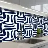 Abstract - Modern - Blauw keuken achterwand 2 middel 871 -3d_schuin
