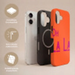 Oh la la - Oranje - Roze - Scheeflettertype Toughcase MagSafe Apple iPhone 17 klein -USP_Lagen_DE