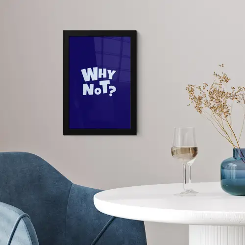 Blauw - Why not - Minimalistisch fotolijst zwart zonder passe partout klein -sfeer4