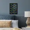 Bliksemschichten - Oranje - Dinosaurussen fotolijst zwart zonder passe partout klein -sfeer3