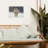 Tijger rennend door de sneeuw tuinposter los doek klein -sfeer7