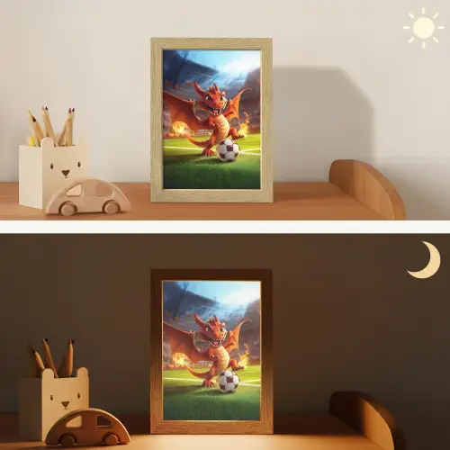 Draak - Voetbal - Vuur - Stadion Light Box met kabel klein -sfeer3_kind