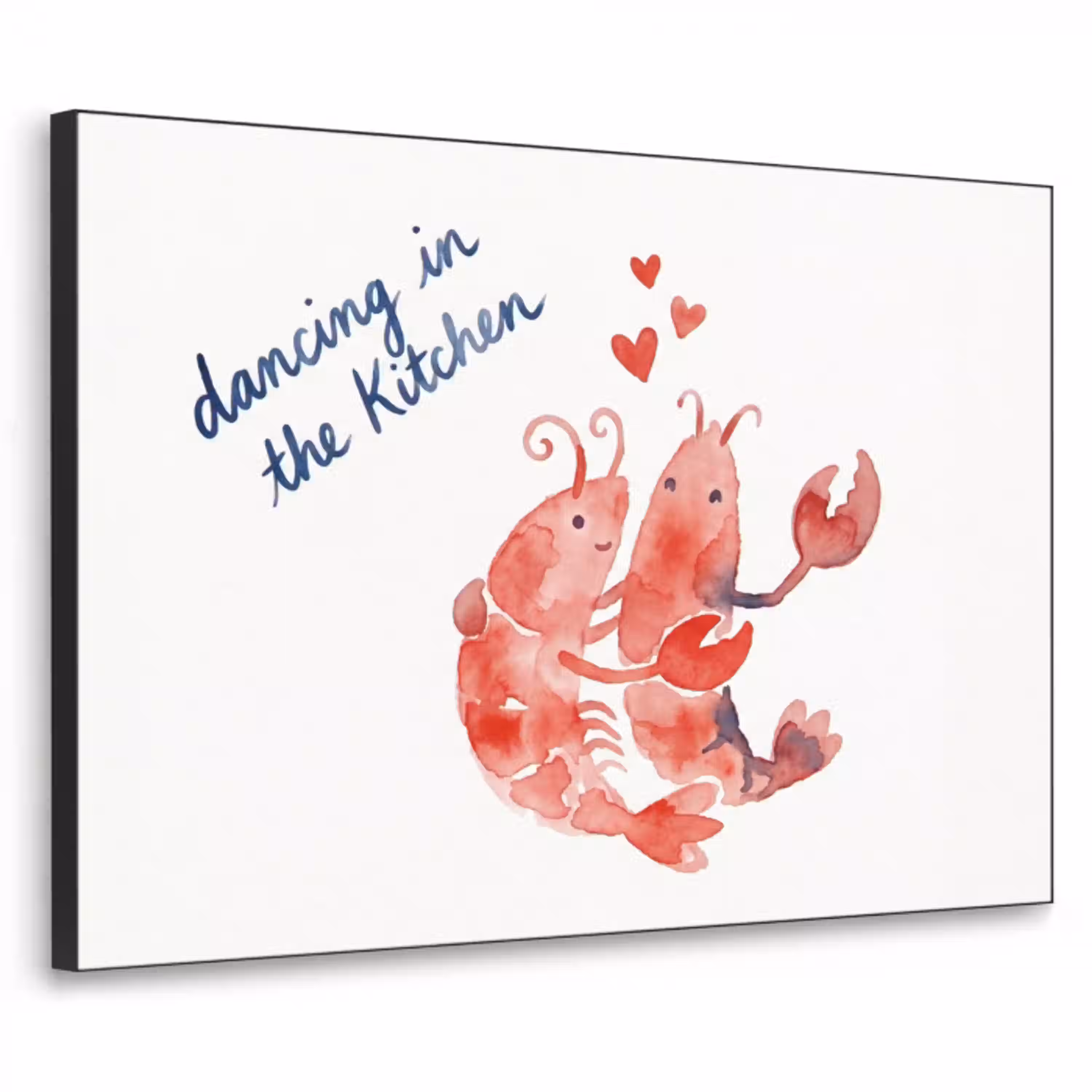 Dier - Dans - Liefde - Waterverf - Rood Textielframe zwart klein -3d