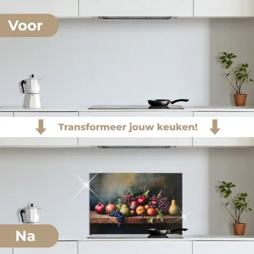 Rustiek - Stilleven - Fruit keuken achterwand spatscherm klein -voor_na_NL