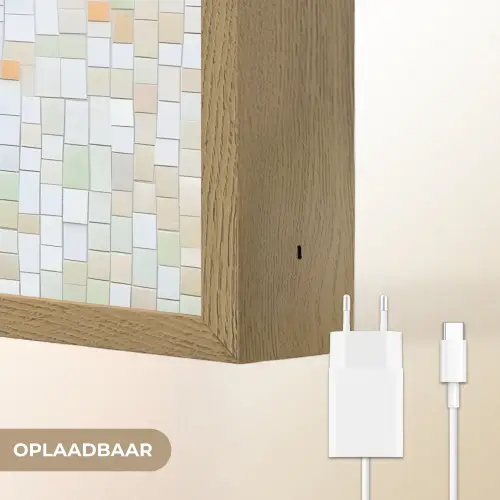 Kersen - Rood - Mozaïek - Blaadjes Light Box met batterij (Wandlamp) middel -USP_websiteoplaadbaarNL