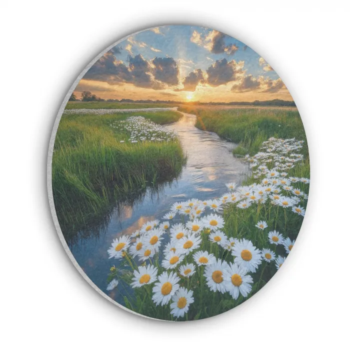 Beekje - Landschap - Margriet Akoestische PET Vilt - Rond klein -3d