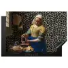 Melkmeisje - Kunst - Panterprint - Vermeer - Schilderij - Oude meesters Inductie beschermer vinyl 3mm klein -3d