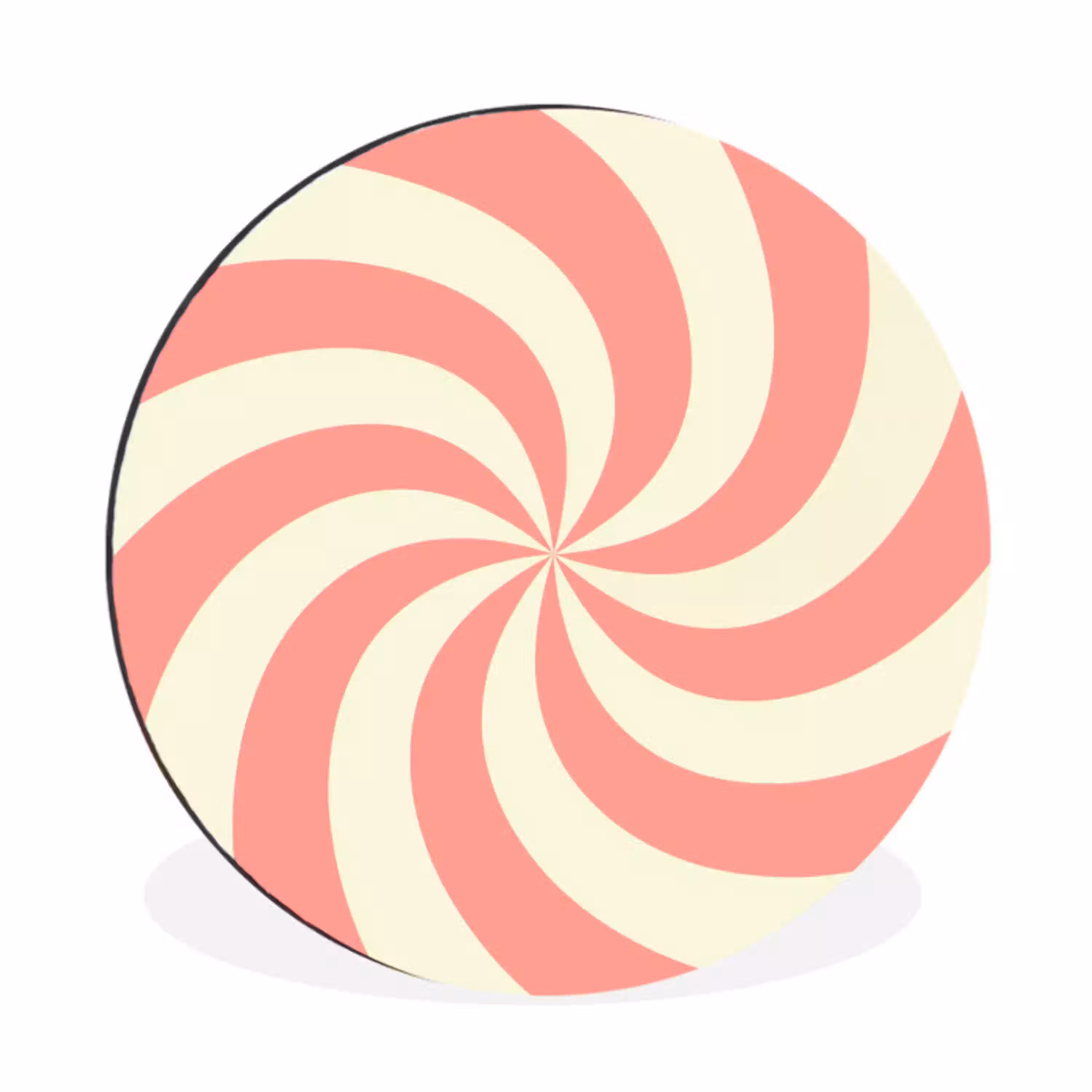 Spiraal - Patroon - Abstract - Roze - Beige Wandcirkel aluminium klein -3d