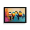 Vogels - Kleurrijk - Tak - Abstract fotolijst zwart zonder passe partout klein -3d