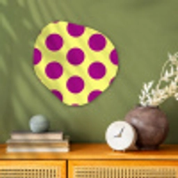 Dots - Klassiek - Geel Wandcirkel Organisch Forex 3mm klein 629 -sfeer2