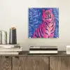 Tijger - Roze - Bladeren - Jungle plexiglas 5mm klein -sfeer1