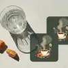 Kop - Bloemen - Groen - Koffie onderzetter kurk middel -sfeer4